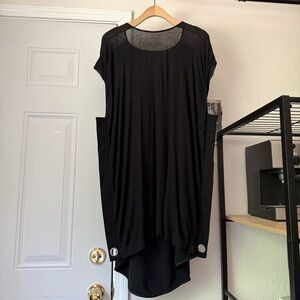 MM6 MAISON MARTIN MARGIELA black boxy eyelet grommet sleeveless‎ mini dress